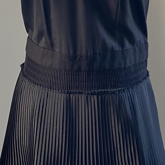 Chic Drop waist LBD with vegan leather trim - Picture 2 of 13